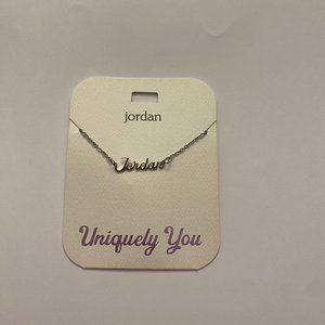 NWT Jordan Personalized Name Silver Pendant 16-20" Necklace Uniquely You